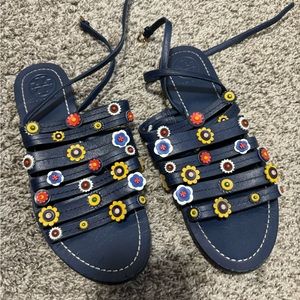 Tory Burch navy blue sandals